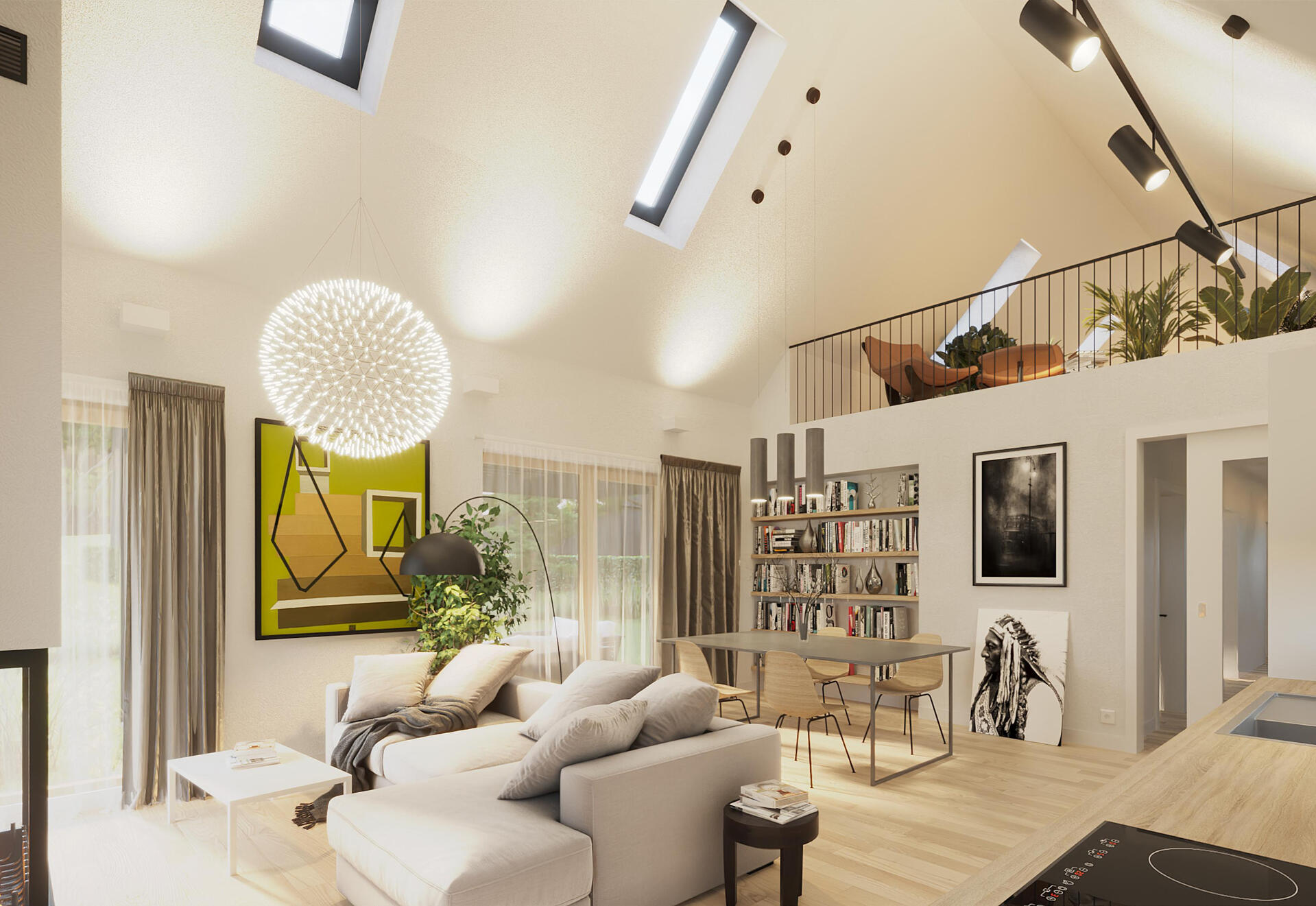 Interior of an architect-designed house extension in Edinburgh